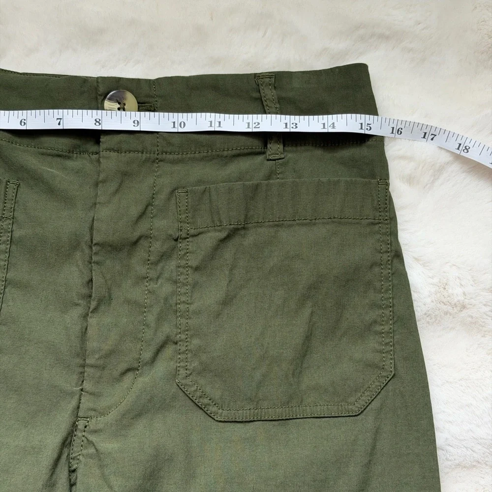 Maeve The Colette Wide Leg Cropped Olive Green Stretch Pants-30/М - Picture 16 of 16